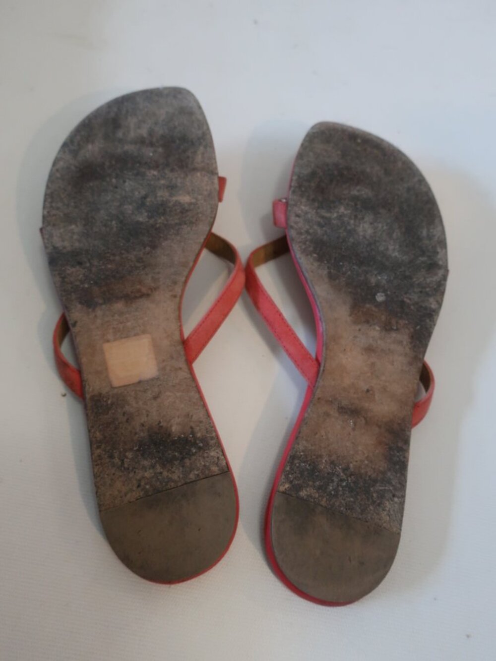 Women Hermes Red Leather Corfou Thong Sandals W/Silver Hardware 38 EU/US 8 - Picture 8 of 11